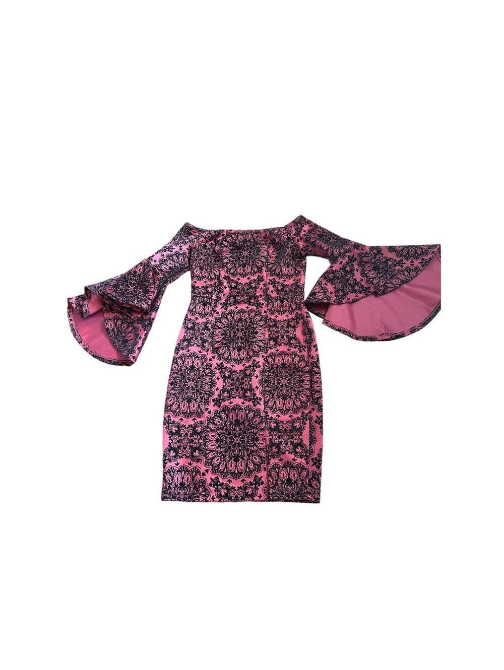 Venus | Women's Burgundy & Black Cocktail Dress | Size 6 | 0806
